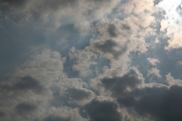 Best clouds and sky color image. The most beautiful abstract sky background. Clouds and pictures of different kinds. Sunset. The sun  rays in the evening.