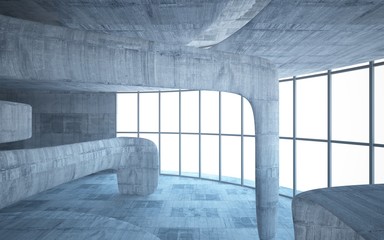 Empty dark abstract concrete smooth interior . Architectural background. 3D illustration and rendering