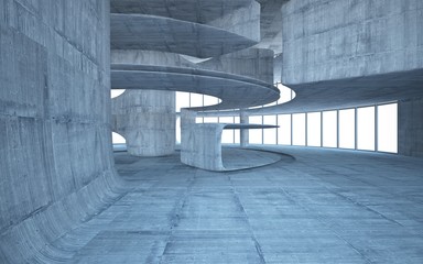 Empty dark abstract concrete smooth interior . Architectural background. 3D illustration and rendering