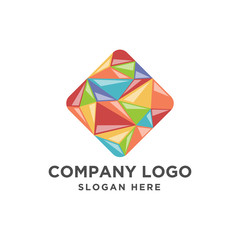 square diamond logo design vector template