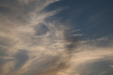 Blue skies like the pictures closed fluffy clouds. Beautiful sky suitable for any natural background. The best sky with clouds stands high in front of us.
