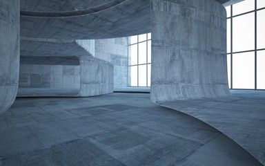 Empty dark abstract concrete smooth interior . Architectural background. 3D illustration and rendering