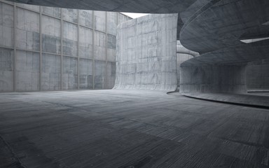 Empty dark abstract concrete smooth interior . Architectural background. 3D illustration and rendering