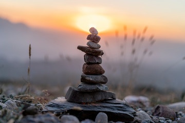 Cairn at sunset