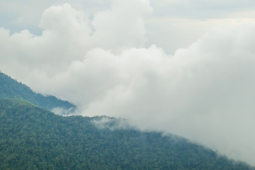 Cloud and Fog in the morning at Doi Mon Jong, a popular mountain near Chiang Mai, Thailand