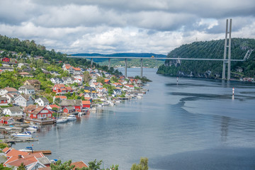 Norwegian bridge in bay
