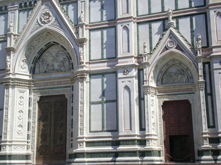 Details of Santa Croce Basilica in Florence, Italy.