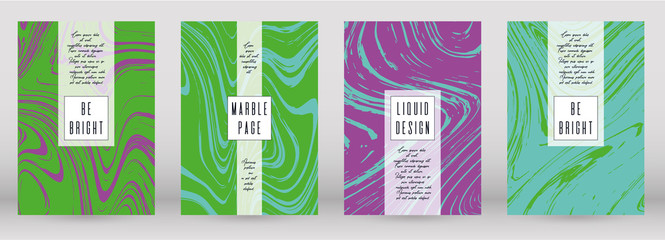 Modern Marble Cover Design for your Business with Abstract Lines. Futuristic Poster, Flyer, Layout with Liquid Pattern for Branding, Identity, Annual Report. Vector minimalistic brochure. Luxury.