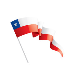 Chile flag, vector illustration on a white background.