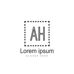Initial Letter AH Logo Template Vector Design