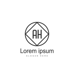 Initial Letter AH Logo Template Vector Design