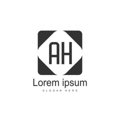 Initial Letter AH Logo Template Vector Design