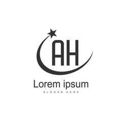 Initial Letter AH Logo Template Vector Design