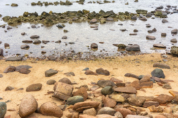 Fototapeta na wymiar Seashore with stones