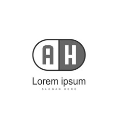 Obraz premium Initial Letter AH Logo Template Vector Design