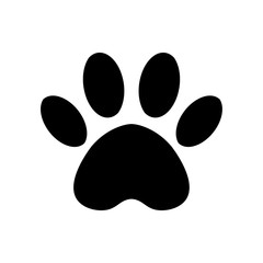 Vector paw print icon. Paw of an animal, canine footprints. Trace of the cat.