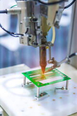 soldering iron tips of automated manufacturing soldering and assembly pcb board