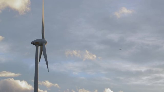 Windmills in sunset Austria