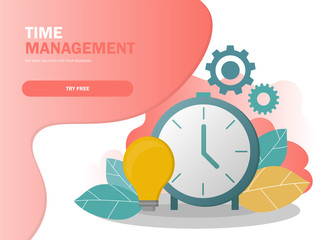 Time management planning and control concept composition poster vector