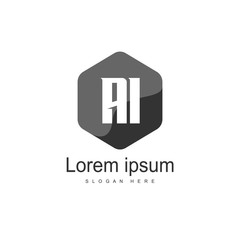 Initial Letter AI Logo Template Vector Design
