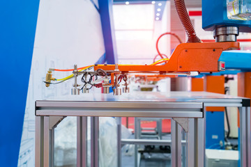 robotic and pneumatic piston sucker unit on industrial machine,automation compressed air factory production