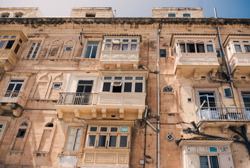Antique city building in Valletta,Malta Europe