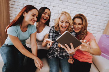 Smile for Young Girl. Selfie with Happy Woman.
