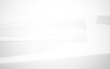 White smooth abstract architectural background. 3D illustration and rendering