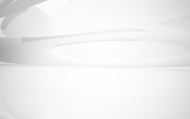 White smooth abstract architectural background. 3D illustration and rendering