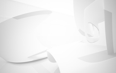 White smooth abstract architectural background. 3D illustration and rendering