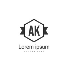 Initial Letter AK Logo Template Vector Design