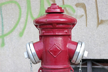 Fire hydrant red city town detail