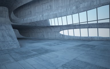 Empty dark abstract concrete smooth interior . Architectural background. 3D illustration and rendering