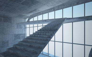 Fototapeta premium Empty dark abstract concrete smooth interior . Architectural background. 3D illustration and rendering