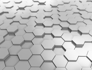 Hexagonal pattern metal, 3d illustration