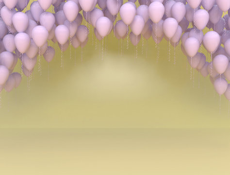 Pastel Purple Birthday Balloons, Celebration Background