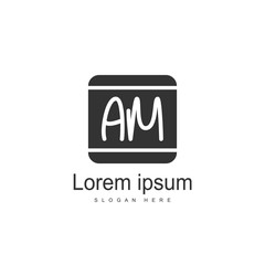 Initial Letter AM Logo Template Vector Design