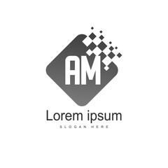 Initial Letter AM Logo Template Vector Design