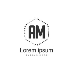 Initial Letter AM Logo Template Vector Design