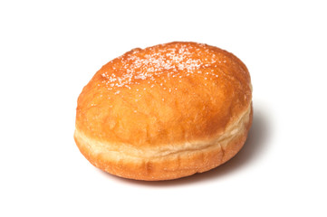 closeup of dough nut on white background