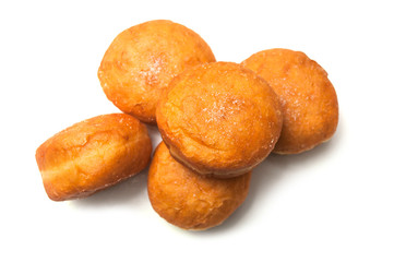 closeup of dough nut on white background