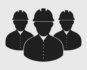Worker Team line Icon on gray Background.