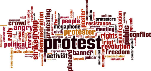 Protest word cloud