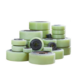 Wheel with  polyurethane PU bandage for warehouse loader isolated