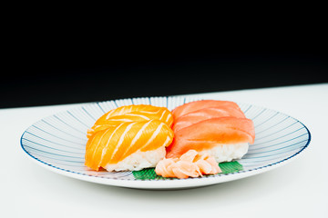 fresh sushi traditional japanese food on the table