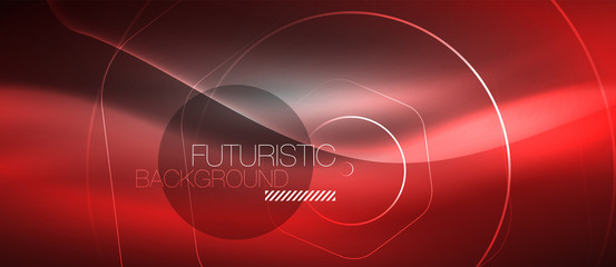 Black and glowing color lines neon design, magin techno template background