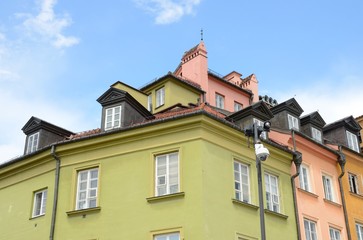 Obraz premium Color houses in Warsaw, Poland