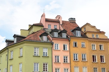 Traditional houses in Warsaw,  Poland