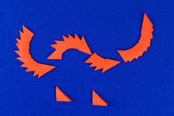 Diy Chinese lunar dragon of modular origami.