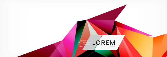 Triangle 3d polygonal art style. Future geometric design. Vector geometry futuristic illustration